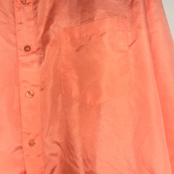 Vittorino Dress Shirt Men's Size XL 17-17 1/2 35-36 Orange Long Sleeve - Picture 4 of 11